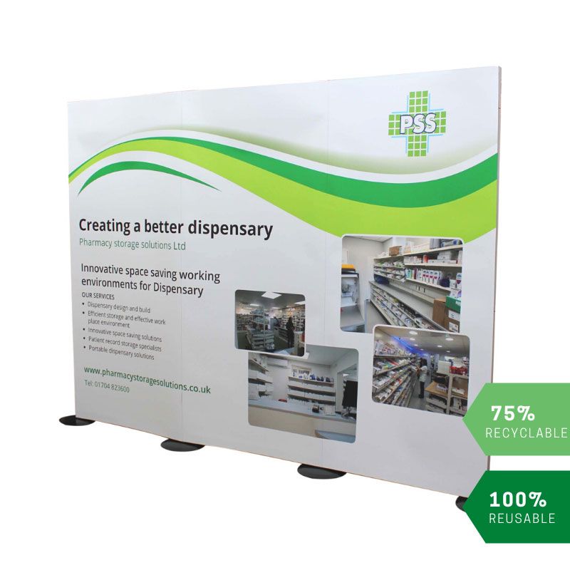 2.2m high Streamline pop up display stand