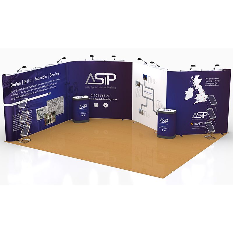 5m x 6m Zig Zag Pop Up Exhibition Stand