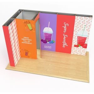 2m x 3m Modulink L Shape Display Stand Double Sided with Cupboard