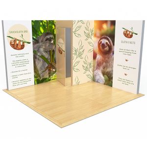 3m x 3m Modulink L Shape Display Stand with Cupboard