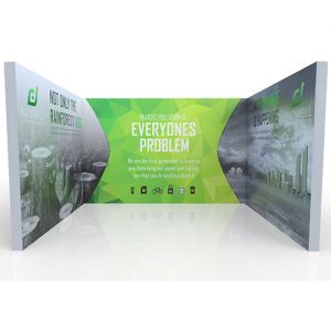 U shape double sided, eco-friendly exhibition stand. 