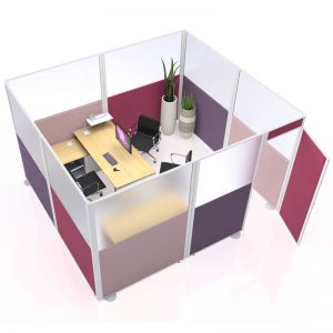 inspire Acoustic Office Pod from Go Displays, upholstered in Era fabric range for stylish finish