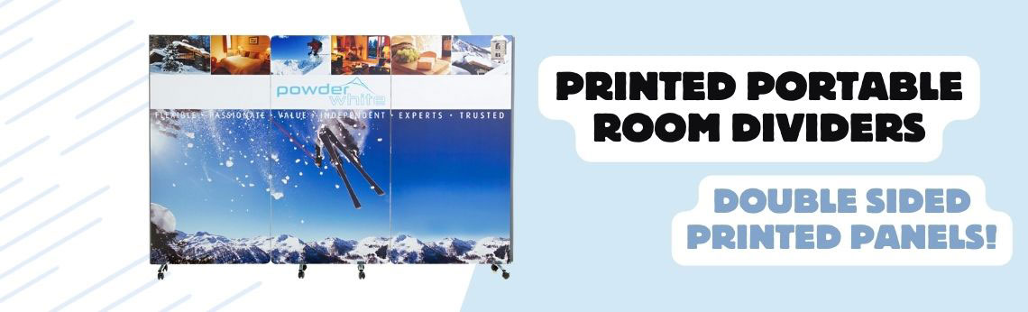 Portable printed room dividers