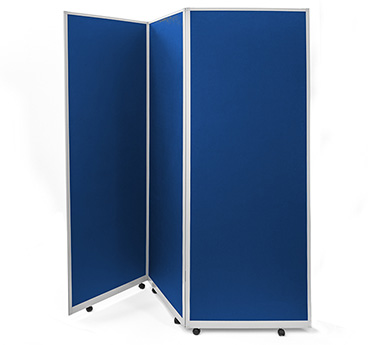 Mobile, portable partition screens manufactured by Go Displays