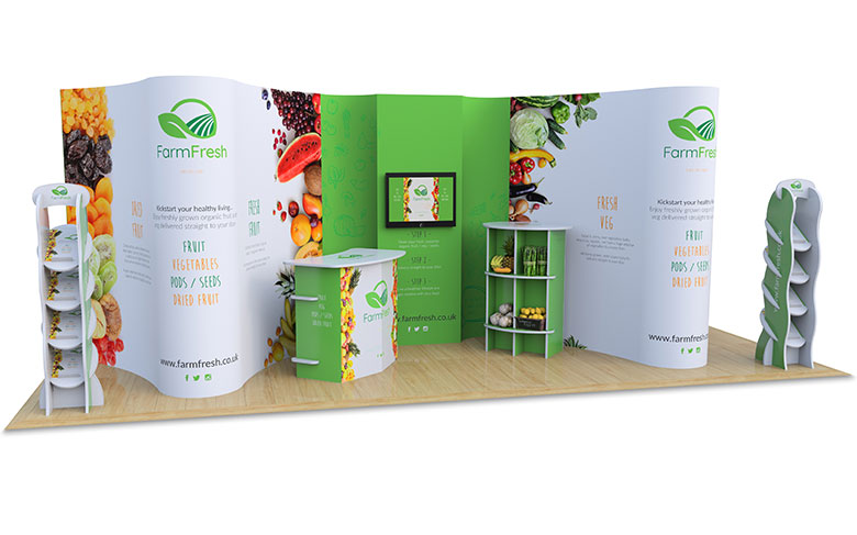 2m x 6m Hire Modular Exhibition Stand, supplied by Go Displays