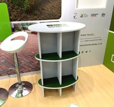 Eco-friendly Exhibition Counters with are 100% recyclable and made with Xanita.