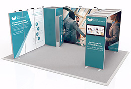 Modular Exhibition Stands in a range of sizes to fit all exhibition and tradeshow stands